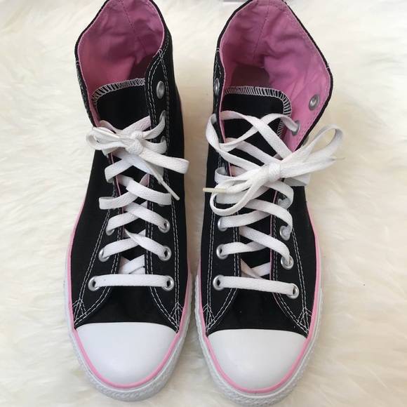 pink and black chuck taylors